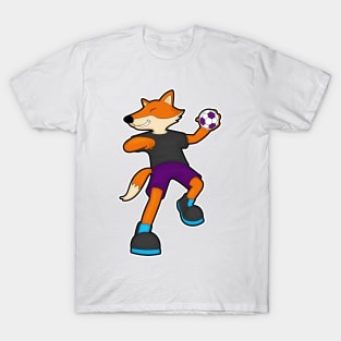 Fox at Handball player with Handball T-Shirt